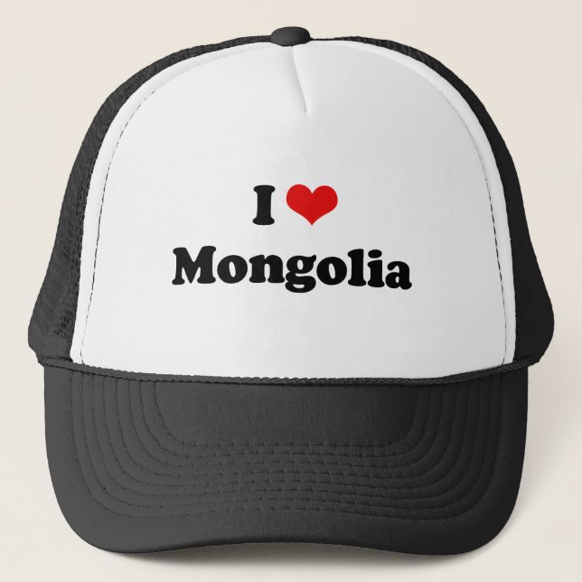 Jag älskar den Mongoliet tshirten Truckerkeps (Framsida)