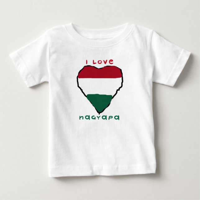 Jag älskar den Nagyapa spädbarnT-tröja T Shirt (Framsida)