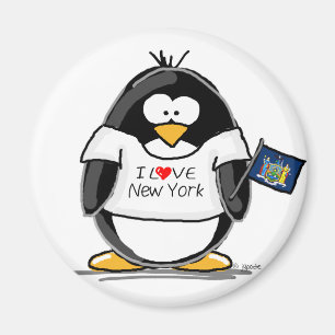 Jag älskar den New York pingvinet Magnet