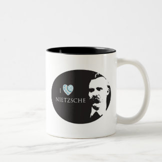 Jag älskar den Nietzsche muggen Två-Tonad Mugg