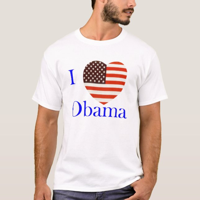 Jag älskar den Obama anpassningsbarT-tröja T Shirt (Framsida)