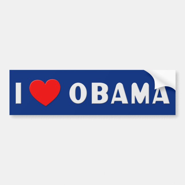 Jag älskar den Obama bildekalen Bildekal (Framsidan)