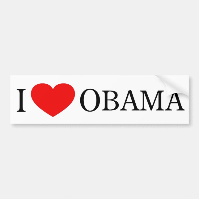 Jag älskar den Obama bildekalet Bildekal (Framsidan)