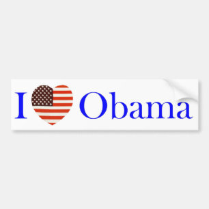 Jag älskar den Obama bildekalet Bildekal