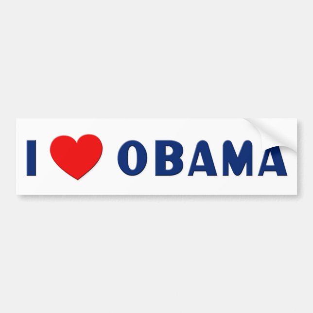 Jag älskar den Obama bildekalet Bildekal (Framsidan)