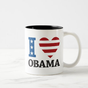 Jag älskar den Obama muggen Två-Tonad Mugg