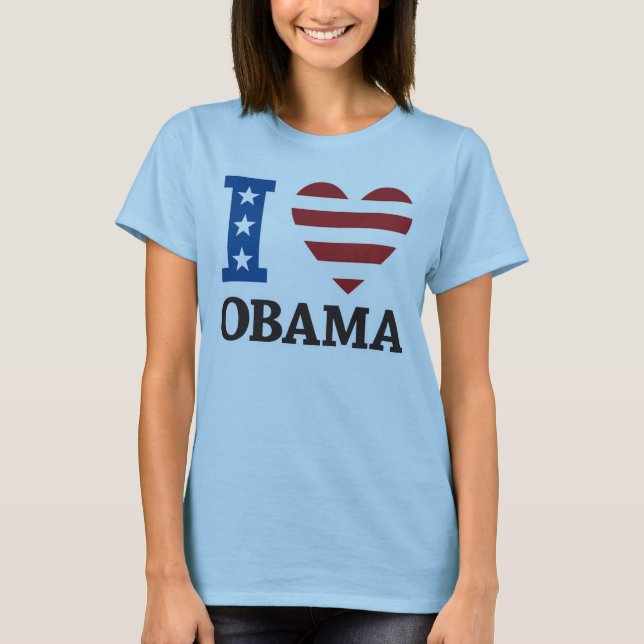 Jag älskar den Obama T-tröja Tee Shirt (Framsida)