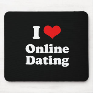 Jag älskar den on-line datummärkningtshirten musmatta