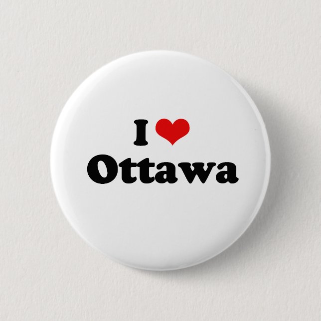 Jag älskar den Ottawa tshirten Knapp (Framsida)