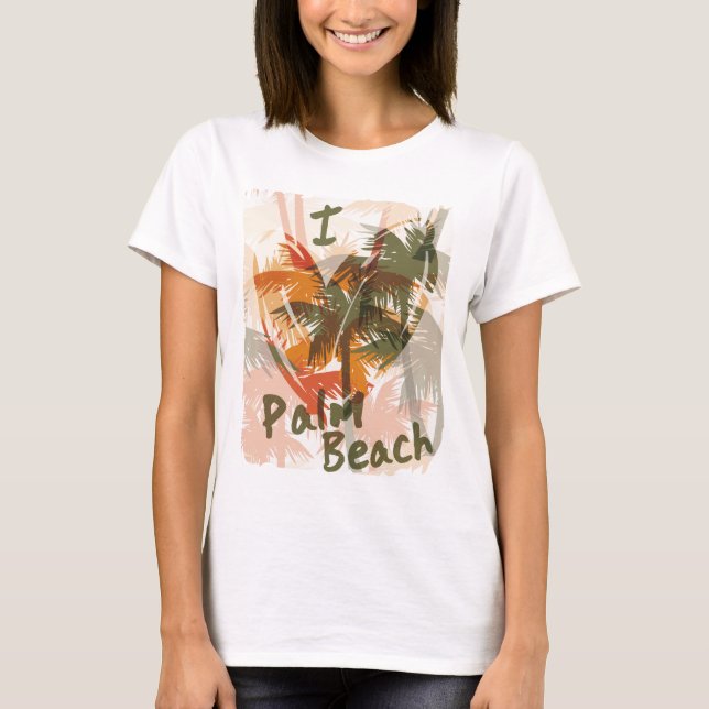 Jag älskar den Palm Beach roligtskjortan T Shirt (Framsida)