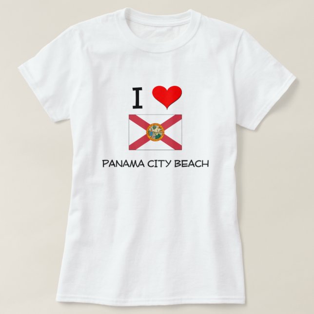 Jag älskar den PANAMA CITY STRANDEN Florida Tee (Design framsida)