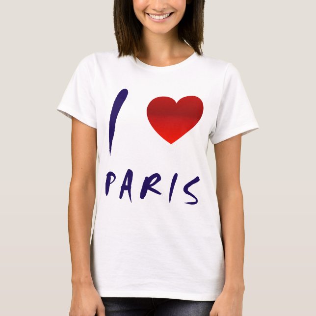 Jag älskar den Paris skjortan T-shirt (Framsida)