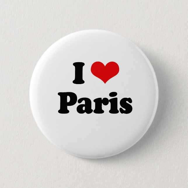 Jag älskar den Paris tshirten Knapp (Framsida)