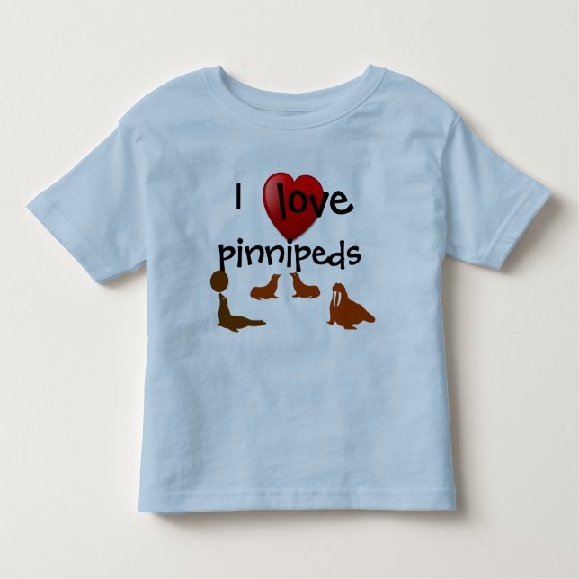 Jag älskar den Pinnipeds T-tröja T-shirt (Framsida)