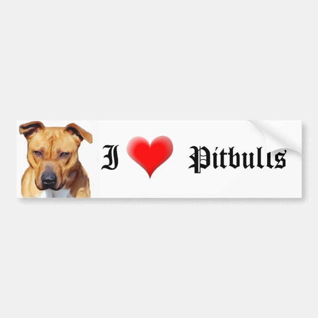Jag älskar den Pitbulls bildekalet Bildekal (Framsidan)