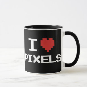 Jag älskar den PIXEL pixelated retro gameren 8bit Mugg