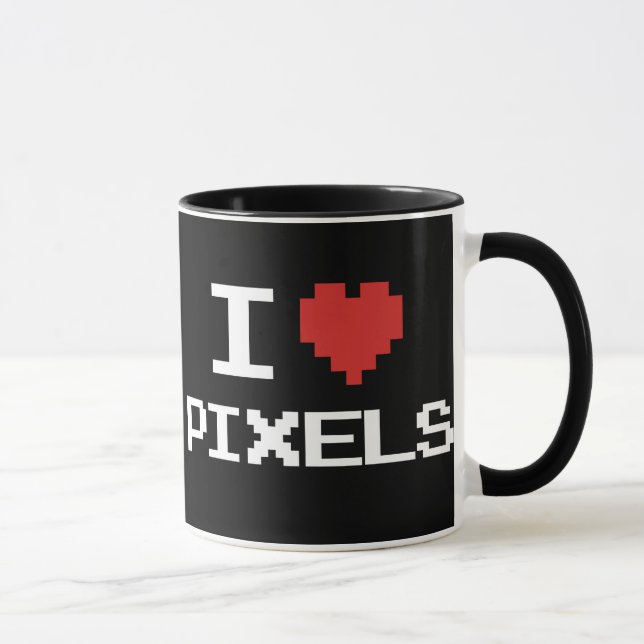 Jag älskar den PIXEL pixelated retro gameren 8bit Mugg (Höger)