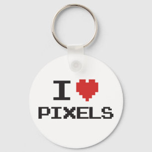 Jag älskar den PIXEL pixelated retro gameren 8bit Nyckelring