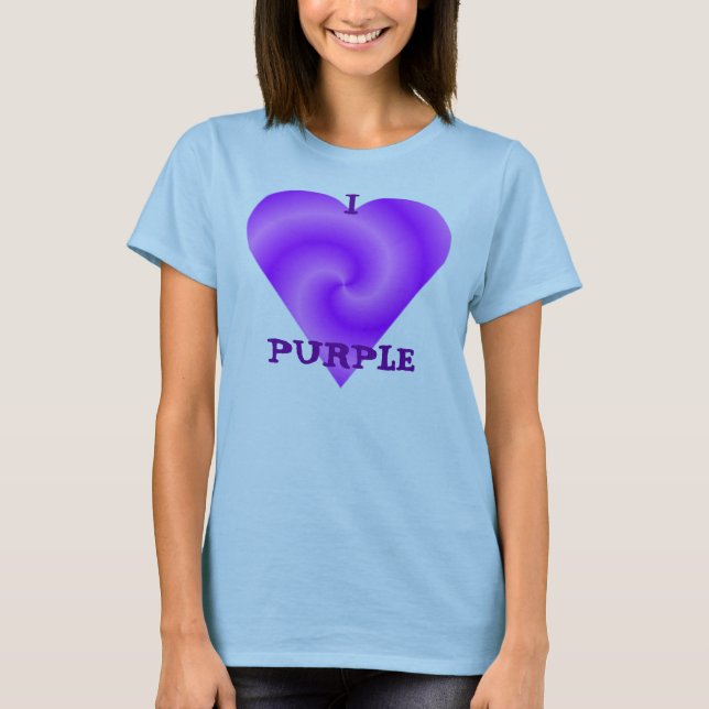 Jag älskar den purpurfärgade T-tröja Tee Shirt (Framsida)