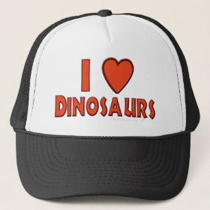 Jag älskar den röda älskare för dinosauren fö truckerkeps
