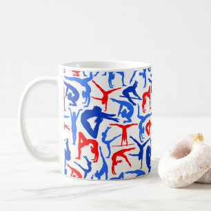 JAG ÄLSKAR den röda gymnastikkaffemuggen, vit & Kaffemugg