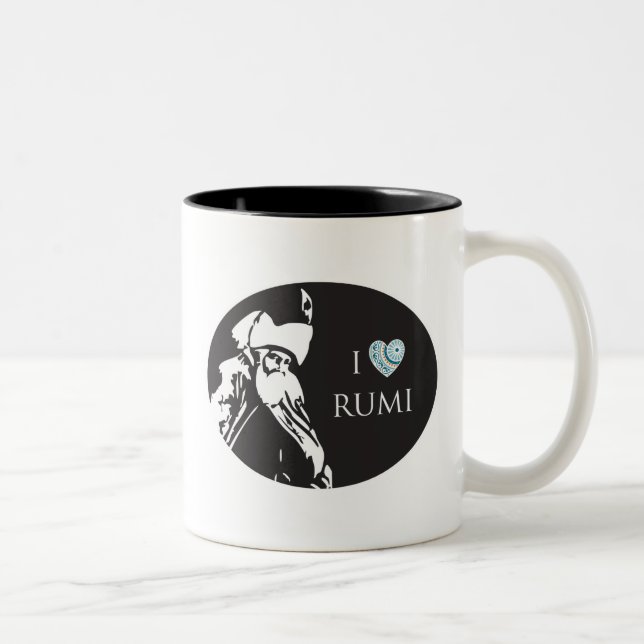 Jag älskar den Rumi muggen Två-Tonad Mugg (Höger)