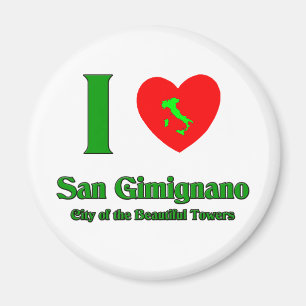 Jag älskar den San Gimignano italien Magnet