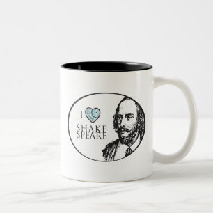 Jag älskar den Shakespeare muggen Två-Tonad Mugg