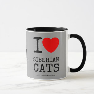 Jag älskar den Siberian kattkaffekoppen Mugg