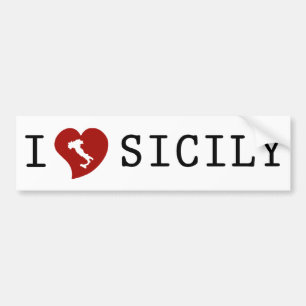 Jag älskar den Sicily bildekalet Bildekal