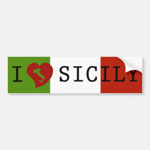 Jag älskar den Sicily flaggabildekalet Bildekal