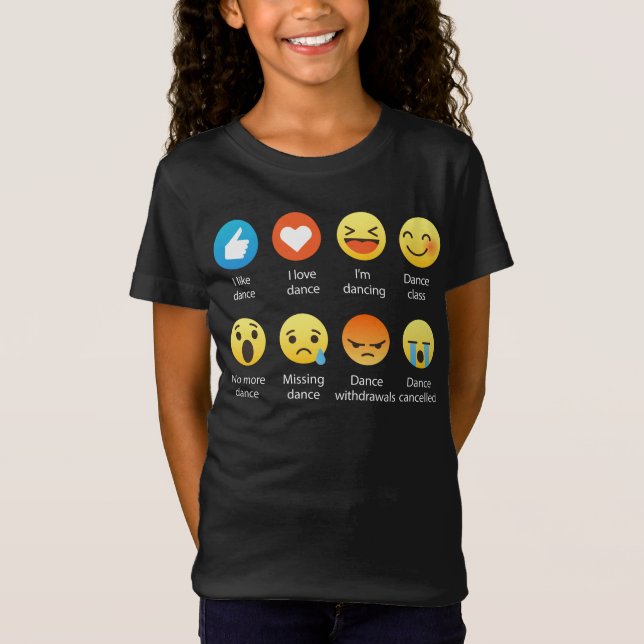 Jag älskar den sociala emoticonen för DANSEN T-shirt (Framsida)