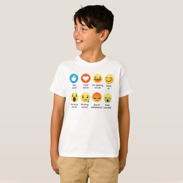 Jag älskar den sociala emoticonen för FOTBOLL T-shirt (Hel framsida)
