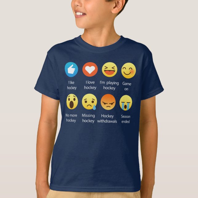 Jag älskar den sociala emoticonen för HOCKEY Tee (Framsida)