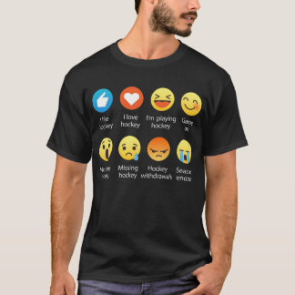 Jag älskar den sociala emoticonen för HOCKEY Tee Shirt