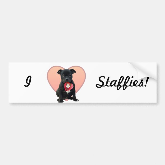 Jag älskar den Staffies bildekalet Bildekal (Framsidan)