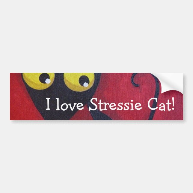 Jag älskar den Stressie katten! Bildekal (Framsidan)