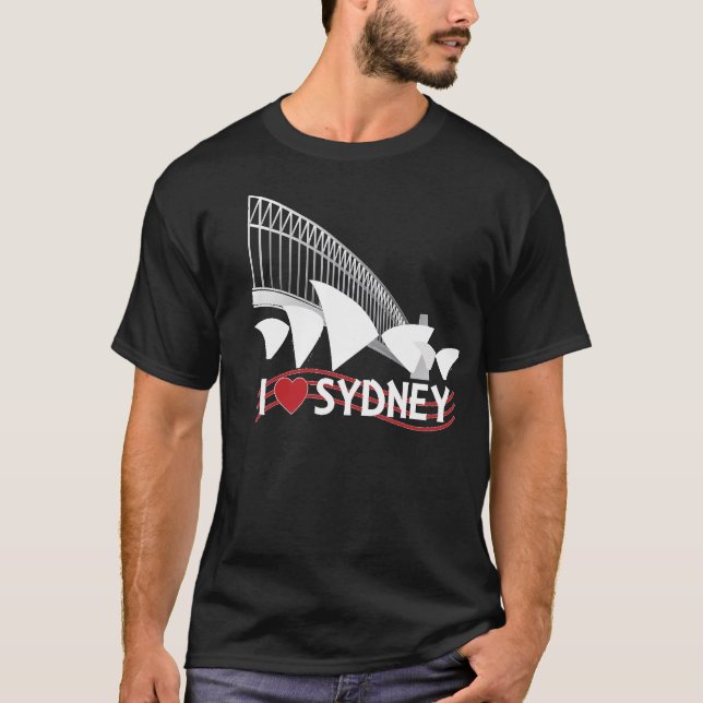 JAG ÄLSKAR DEN SYDNEY SVARTEN TEE (Framsida)