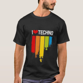 Jag älskar den Techno T-tröja Tee Shirt