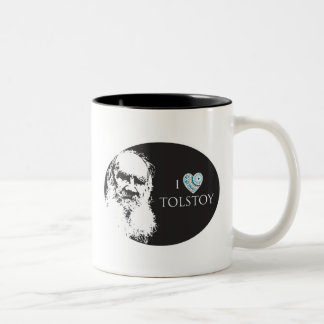 Jag älskar den Tolstoy muggen Två-Tonad Mugg