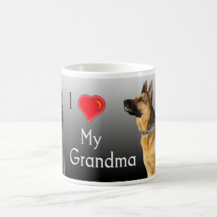 Jag älskar den tyska herden för mormodern kaffemugg