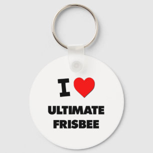 Jag älskar den ultimat frisbeen nyckelring