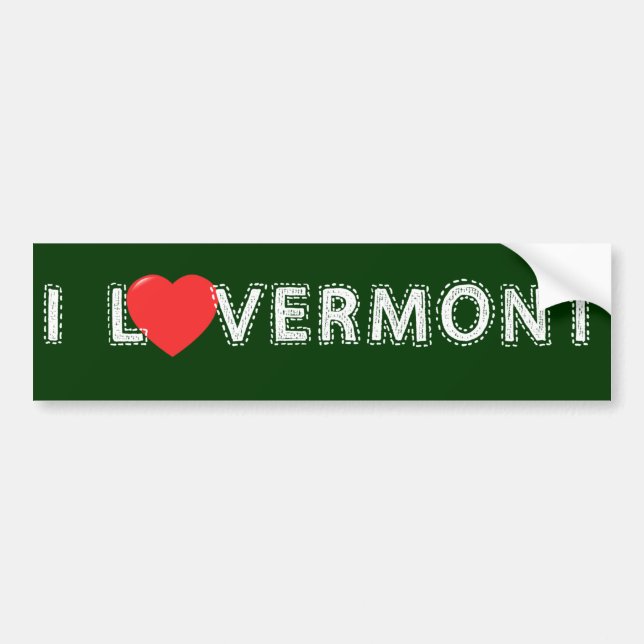 Jag älskar den Vermont bildekalet Bildekal (Framsidan)