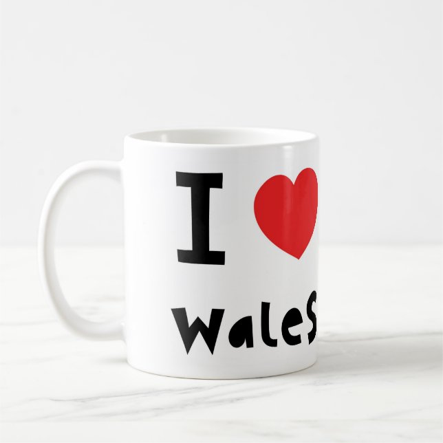 Jag älskar den Wales muggen Kaffemugg (Vänster)
