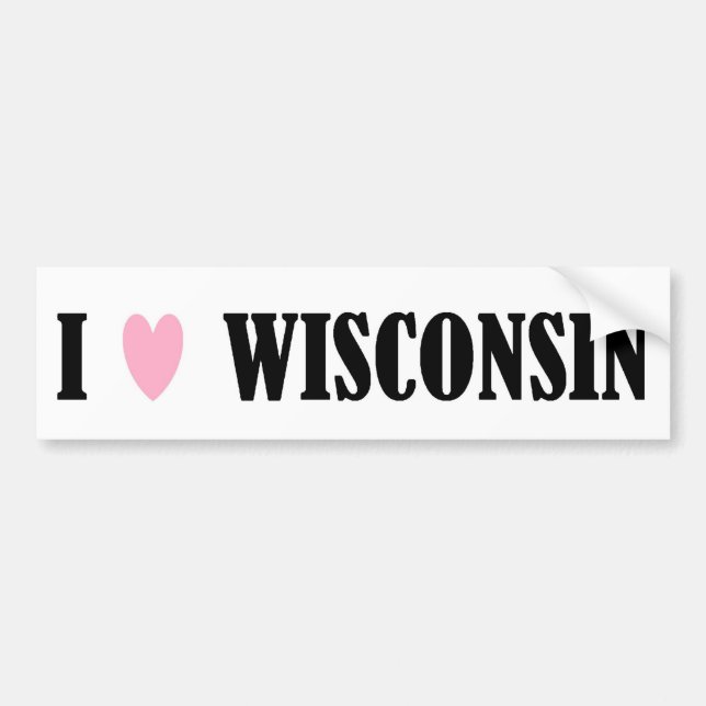 JAG ÄLSKAR DEN WISCONSIN BILDEKALET BILDEKAL (Framsidan)