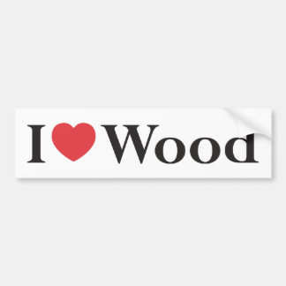 Jag älskar den Wood bildekalet Bildekal