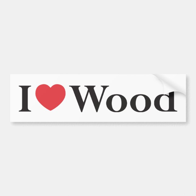 Jag älskar den Wood bildekalet Bildekal (Framsidan)