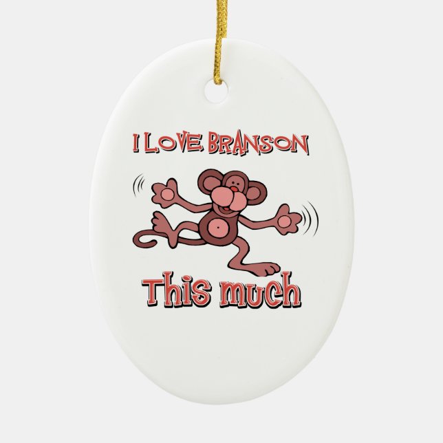 Jag älskar denna BRANSON mycket Julgransprydnad Keramik (Framsidan)