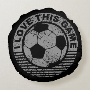 Jag älskar denna lek - fotboll-/fotbollboll rund kudde