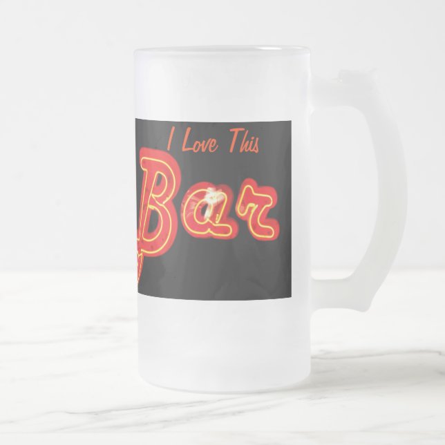 Jag älskar denna pubmugg frostat ölglas (Höger)